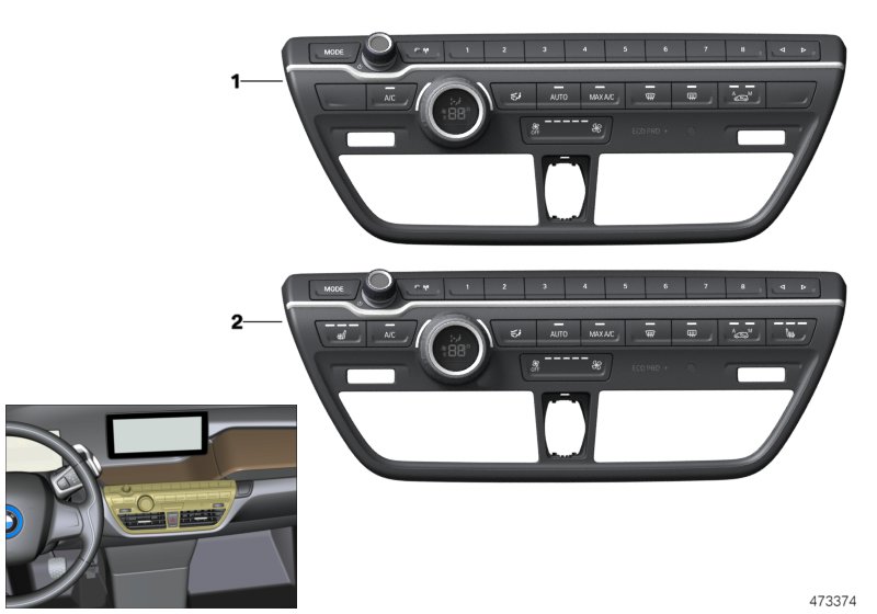 Radio and A/C control panel