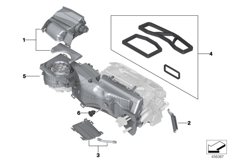 Housing parts, heater and air condit.