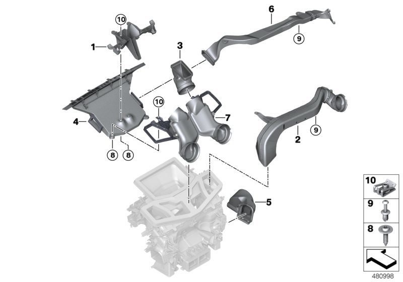 Air duct for instrument panel