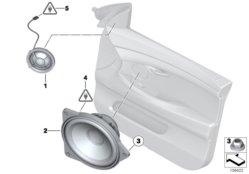 Single parts f front door top-hifi syst.