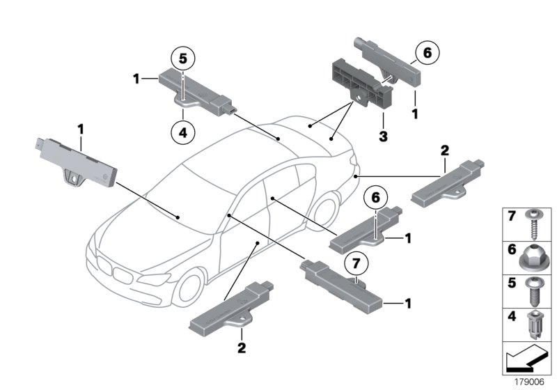 Single parts, aerial, comfort access
