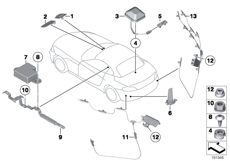 Single parts,aerial GPS/DAB/SDARS/TV/TEL