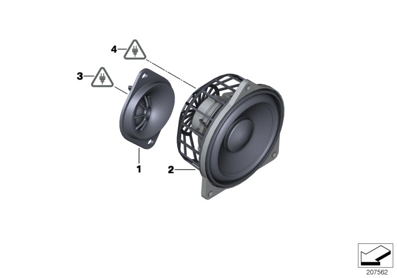Single parts f rear door top-hifi syst.