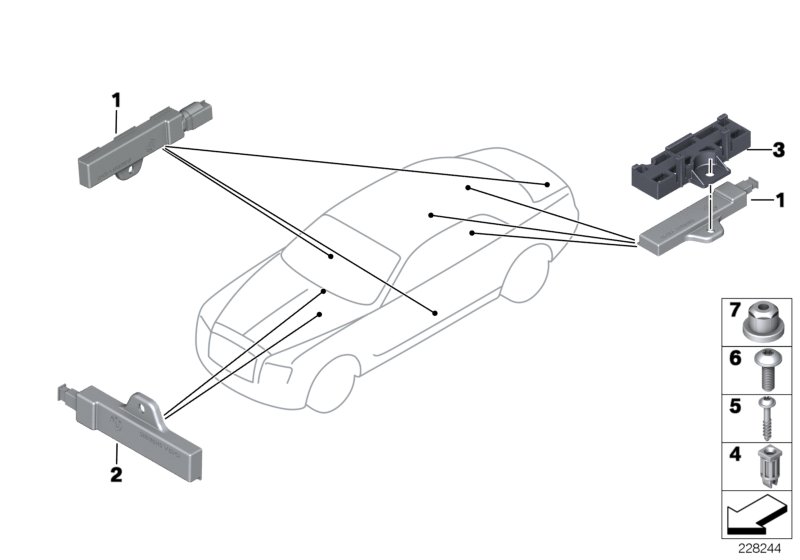 Single parts, aerial, comfort access