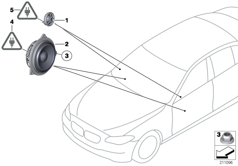 Single parts f front door top-hifi syst.