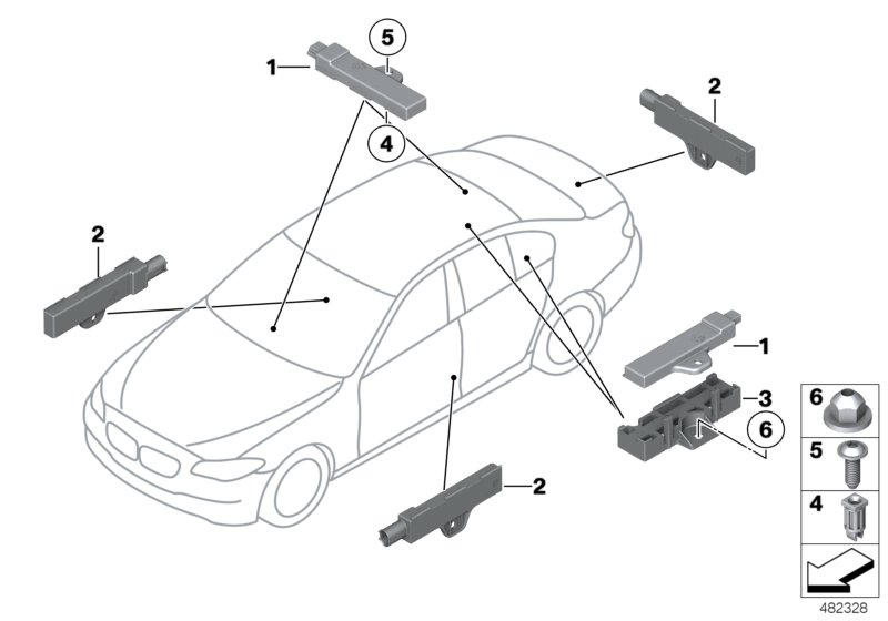 Single parts, aerial, comfort access
