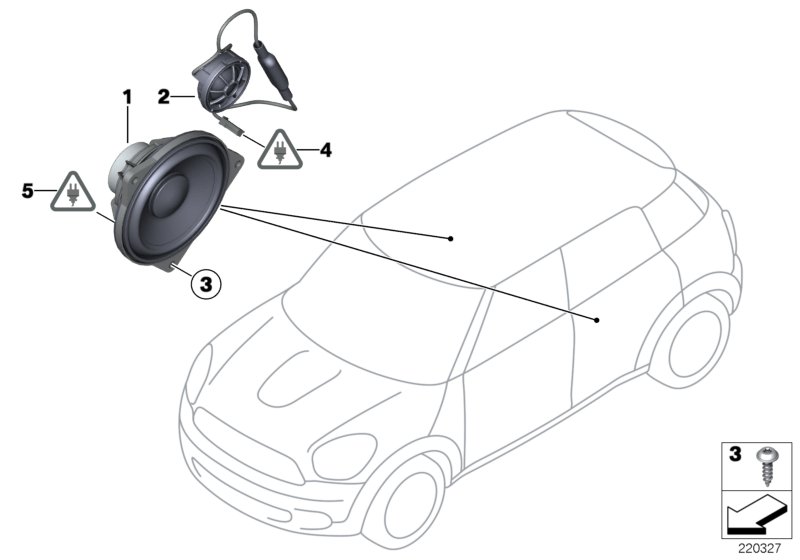 Single parts, speaker, rear