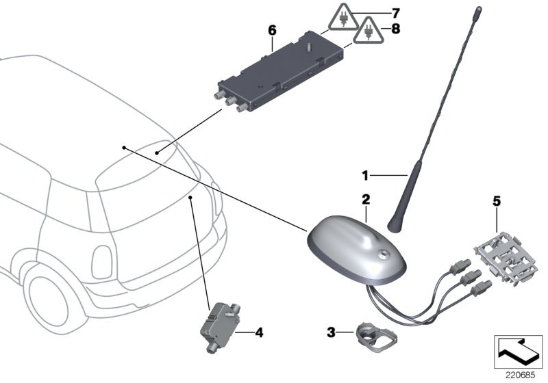 Single parts, antenna