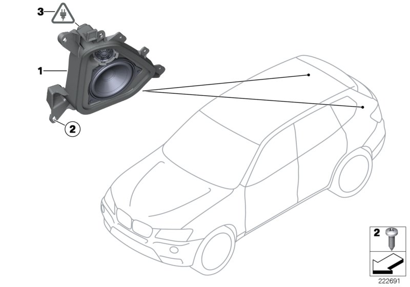 Single parts, speaker, D-pillar
