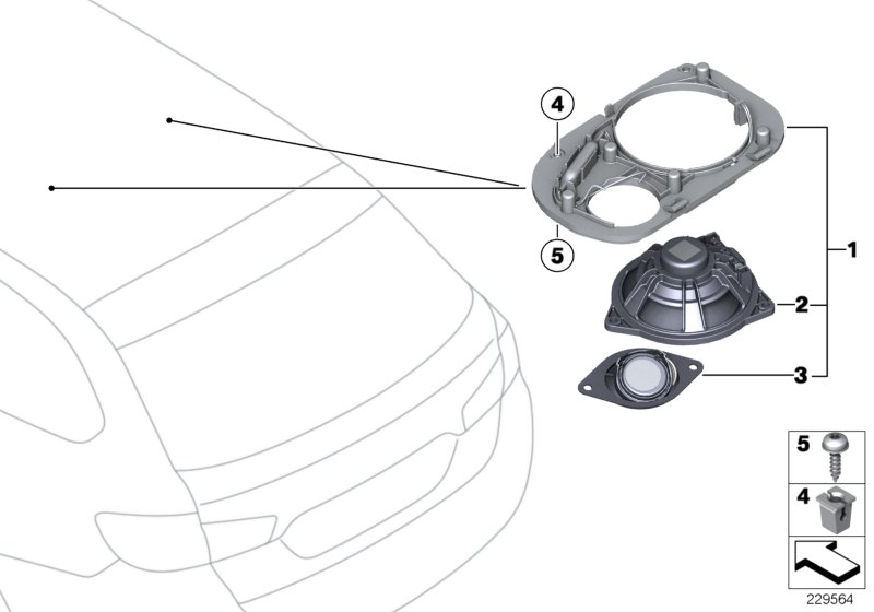 Parts f rear moulded headlng loudspeaker
