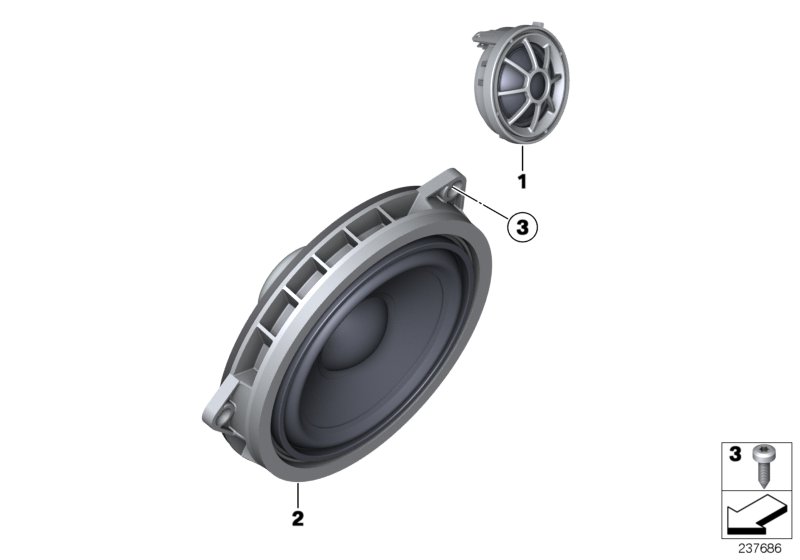 Single parts f front door hifi system