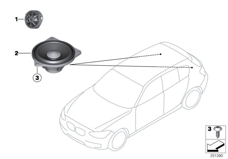 Single parts f rear helf loudspeaker