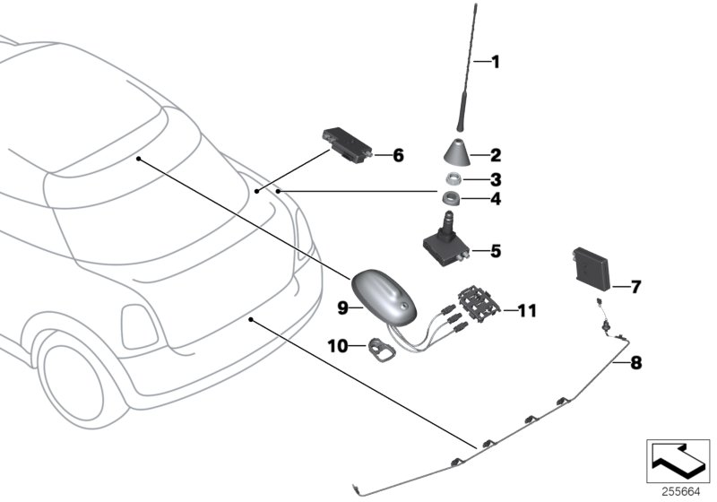 Single parts, antenna