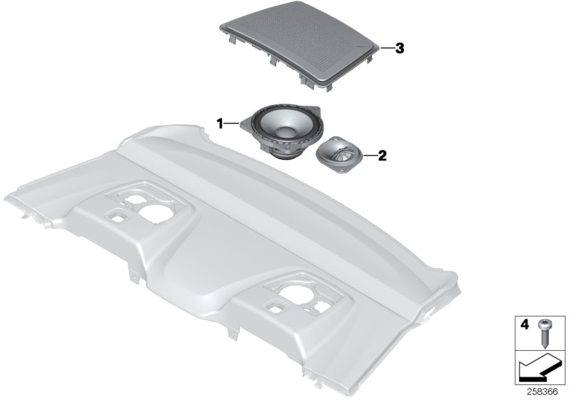 Single parts f rear helf loudspeaker