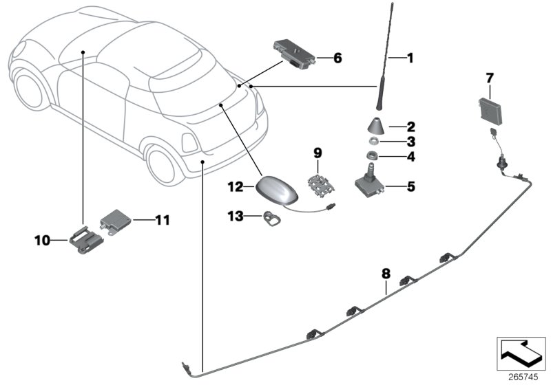 Single parts, antenna
