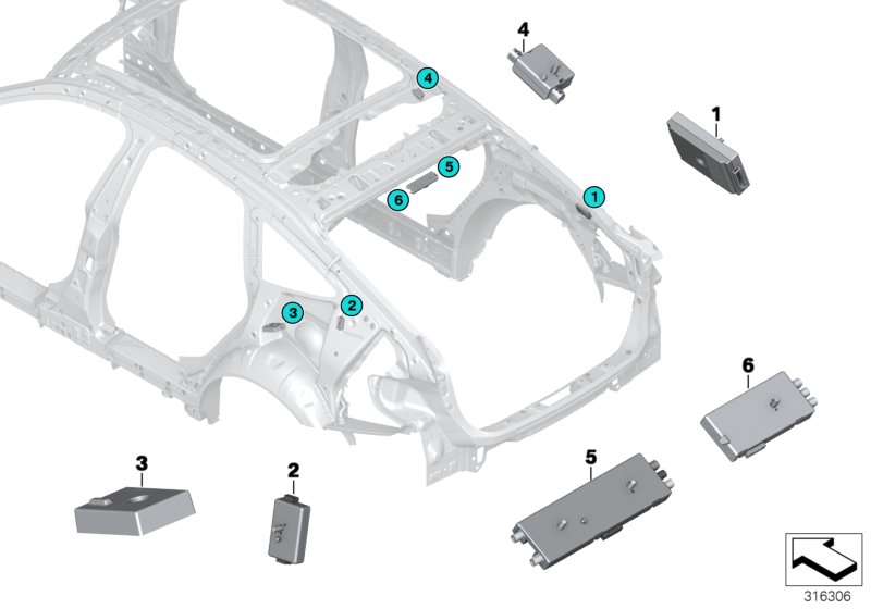 Components, antenna amplifier