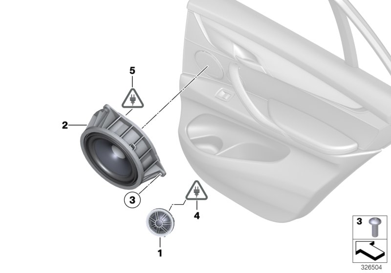 Single parts f rear door top-hifi syst.