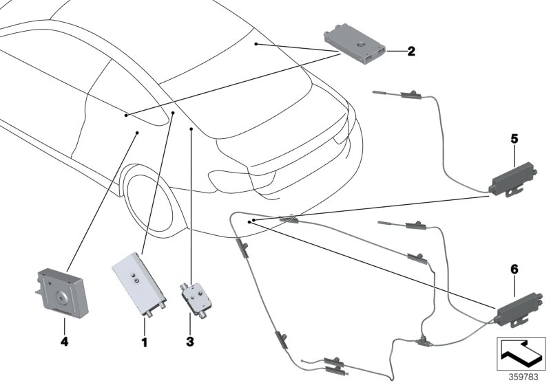 Components, antenna amplifier