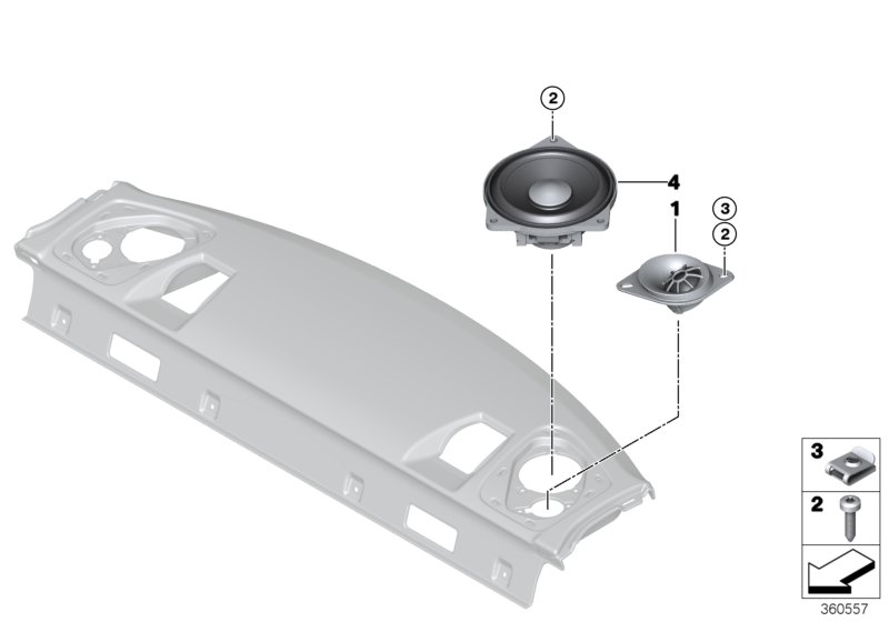 Single parts f rear helf loudspeaker