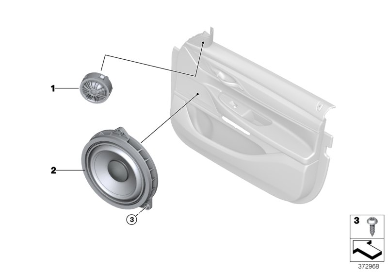 Single parts f front door top-hifi syst.