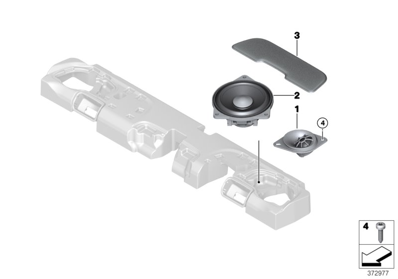 Single parts f rear helf loudspeaker