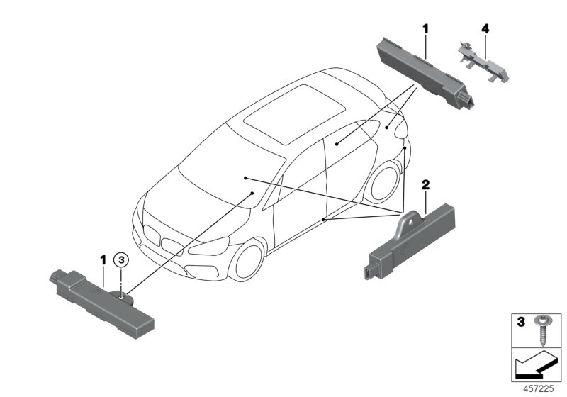 Single parts, aerial, comfort access