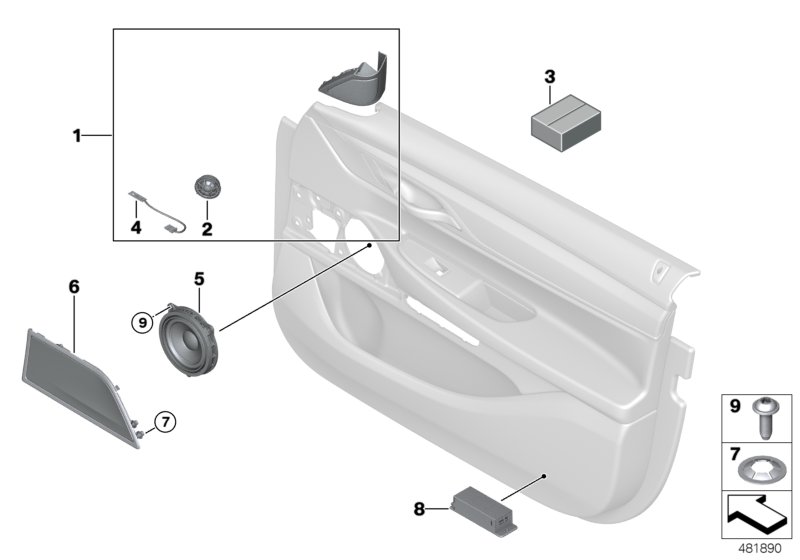 High End sound system, door, front