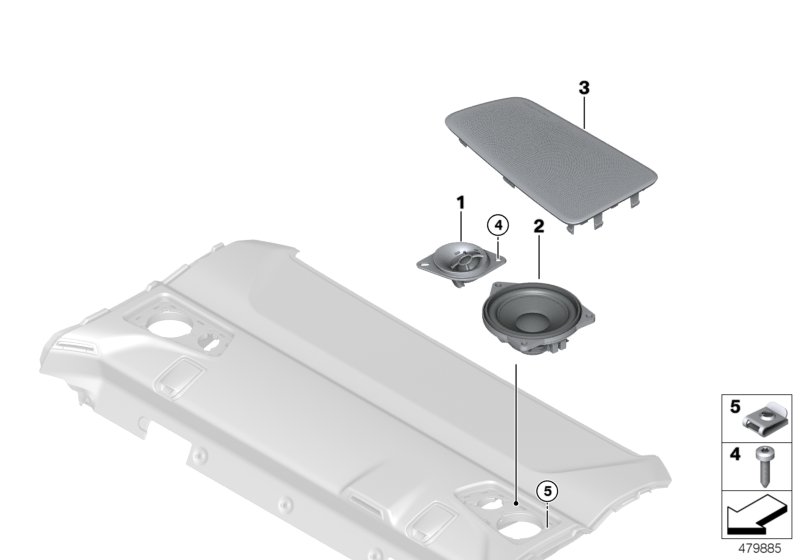Single parts f rear helf loudspeaker