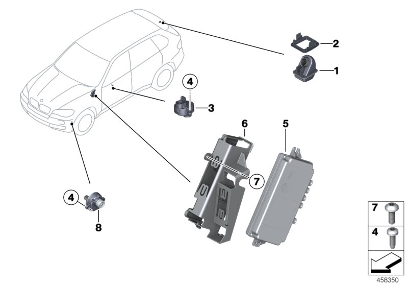 Reversing camera with Top and Side View