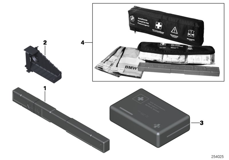 Warning triangle/First aid kit/-cushion