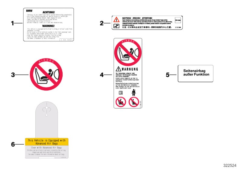 Instruction notice, Airbag