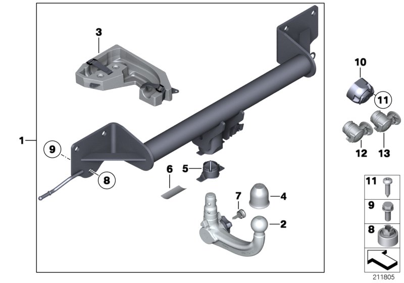 Towing hitch, detachable