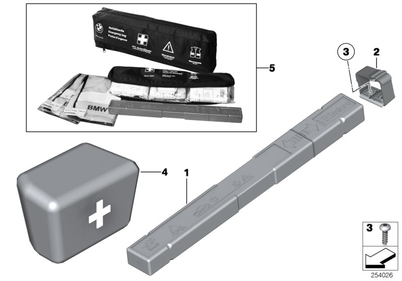 Warning triangle/First aid kit/-cushion