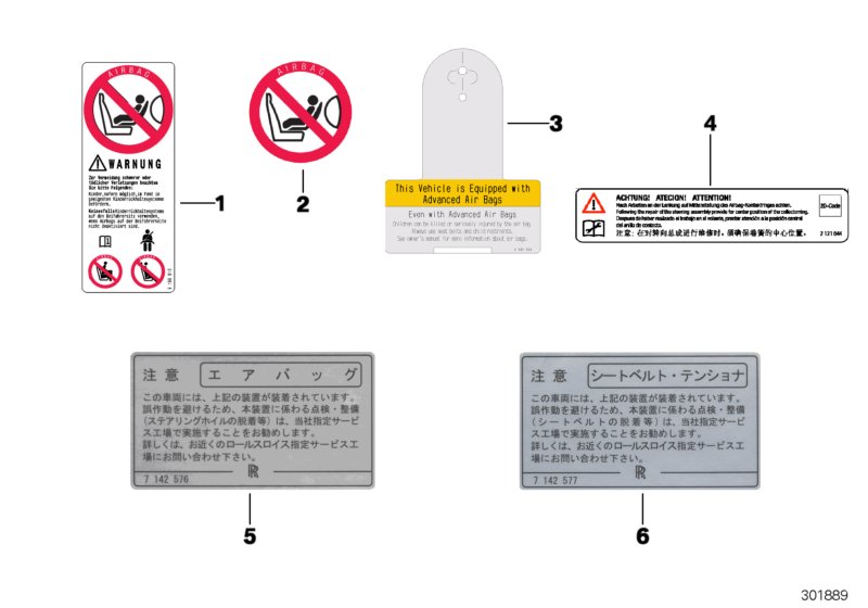Instruction notice, Airbag