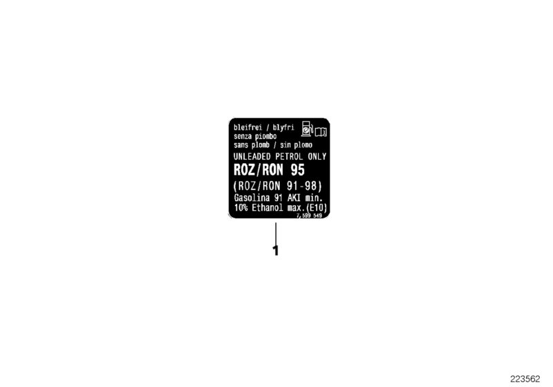 Information plate, fuel