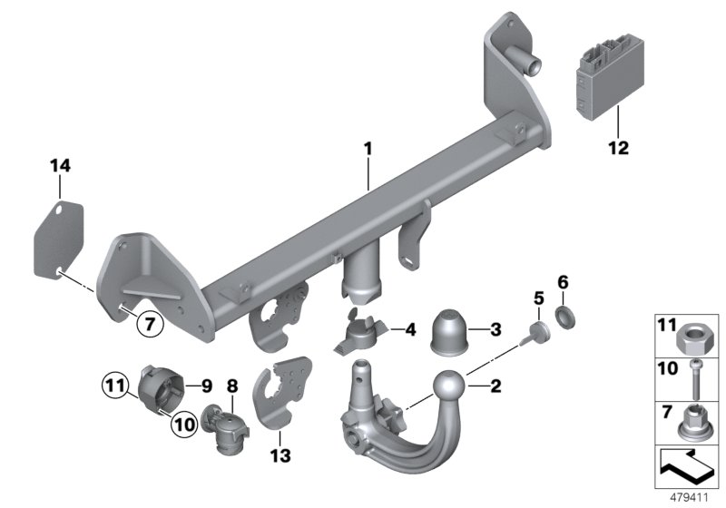 Towing hitch, detachable