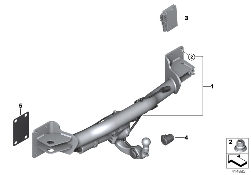 Trailer tow hitch, electrically pivoted