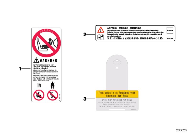 Instruction notice, Airbag