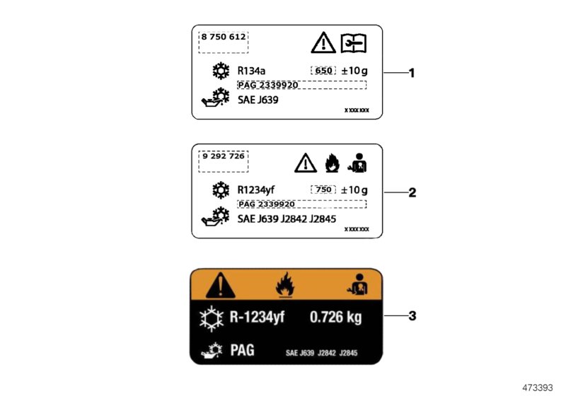 Label, coolant