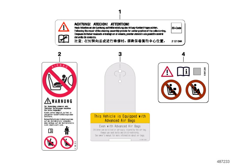 Instruction notice, Airbag