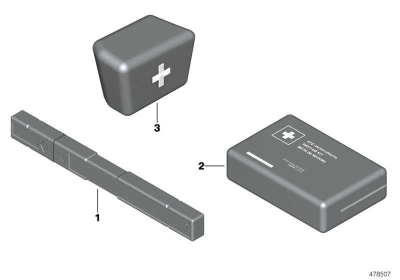 Warning triangle/First aid kit/-cushion