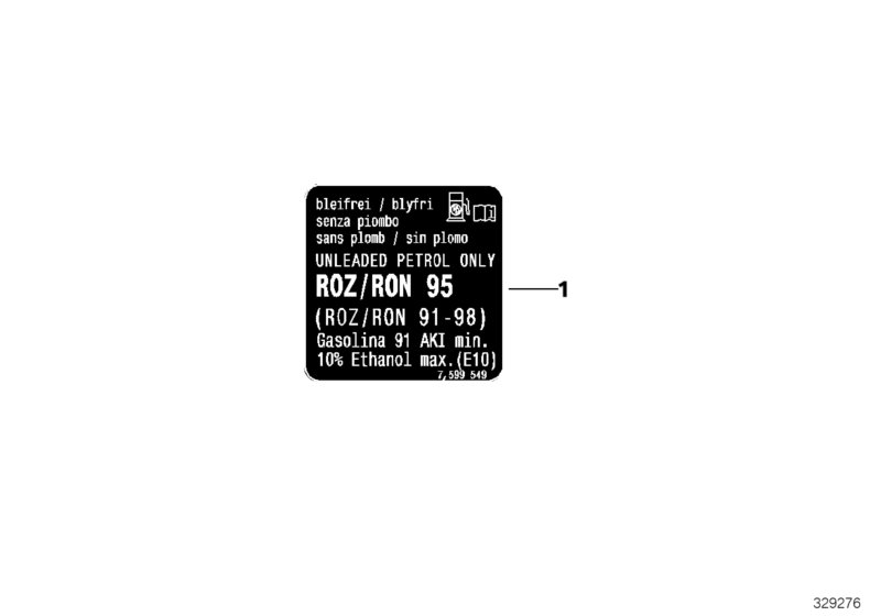 Information plate, fuel