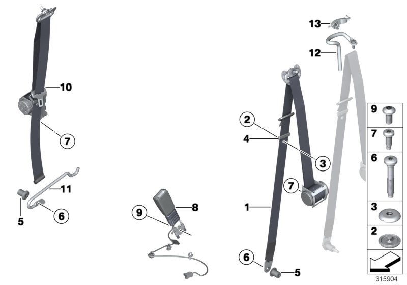 Safety belt front