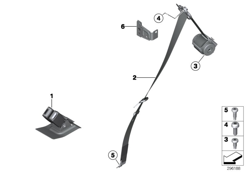 Safety belt, rear