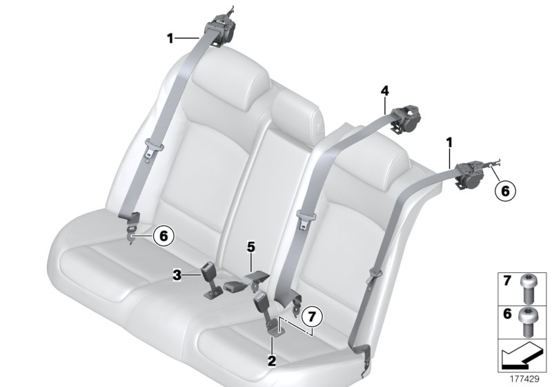 Safety belt, rear