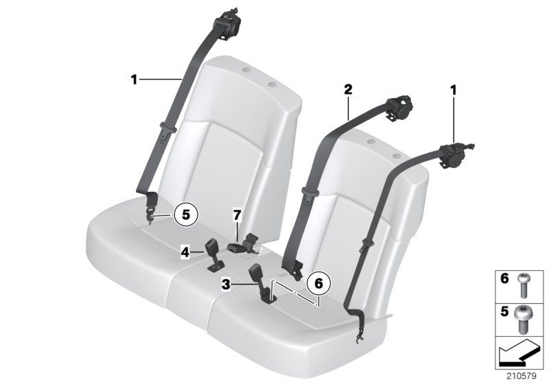 Safety belt, rear