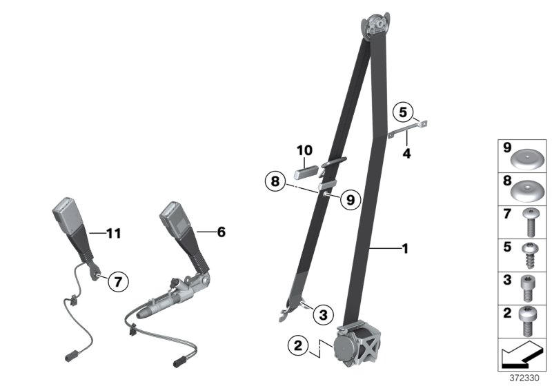 Safety belt front
