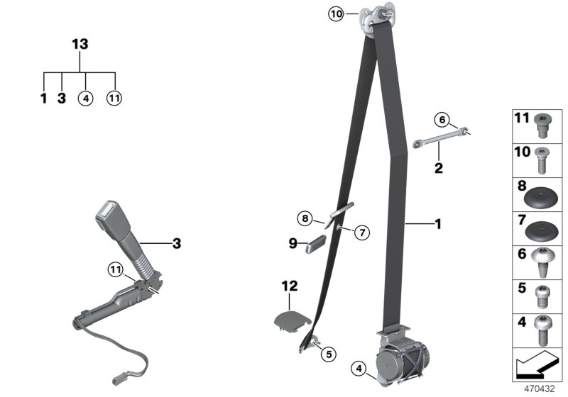 Safety belt front