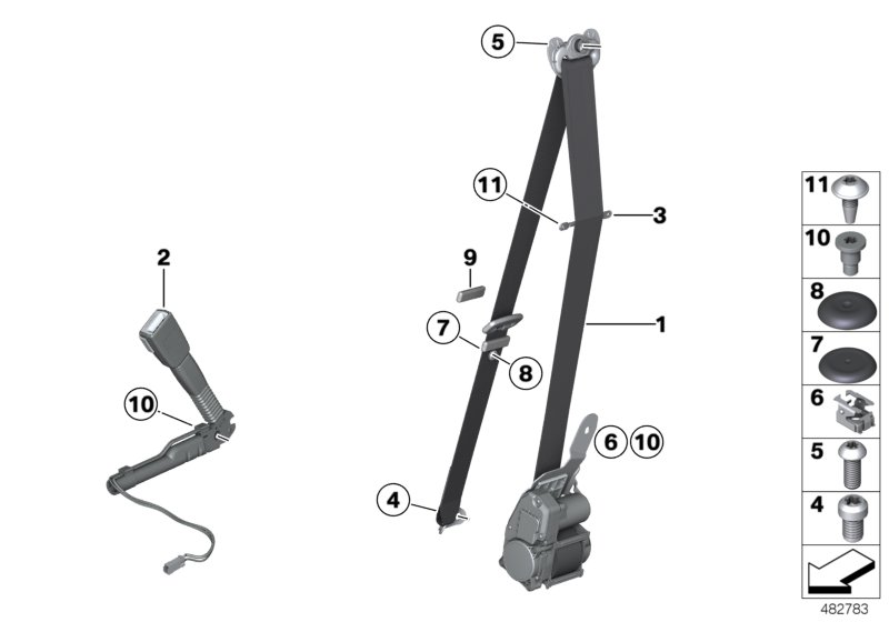 Safety belt front