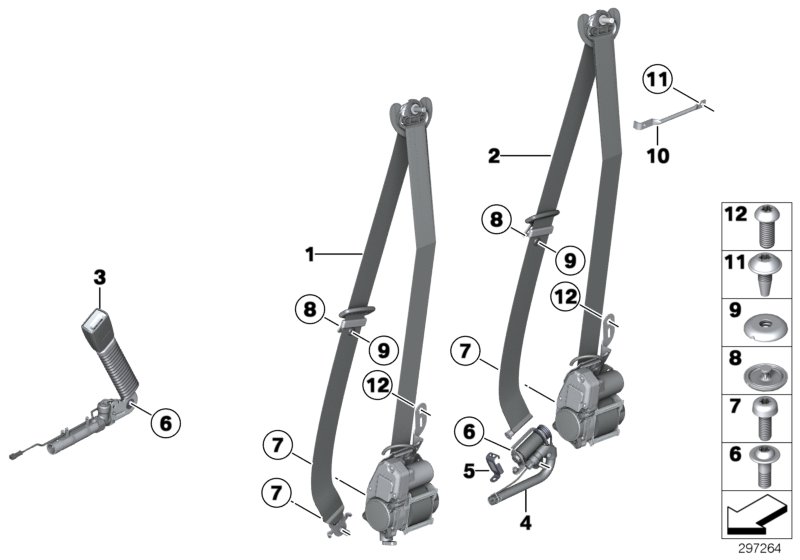 Seat belt REMA, front